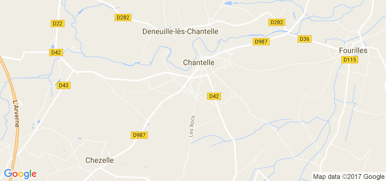 map de la ville de Chantelle