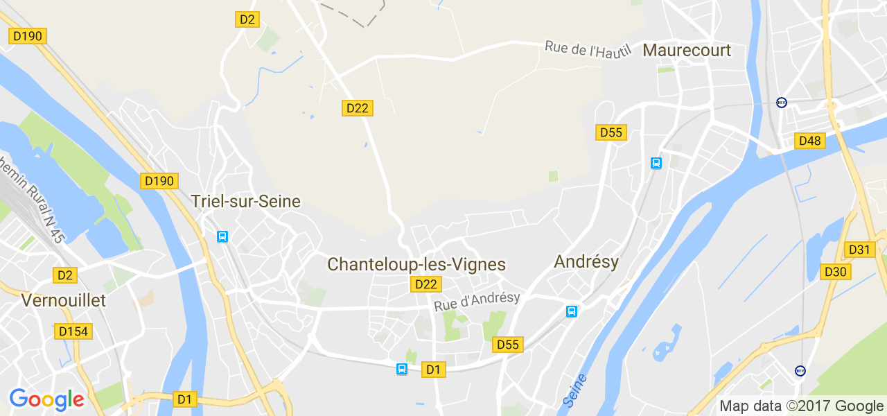 map de la ville de Chanteloup-les-Vignes