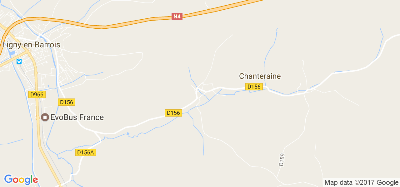 map de la ville de Chanteraine