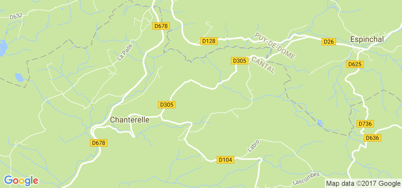 map de la ville de Chanterelle