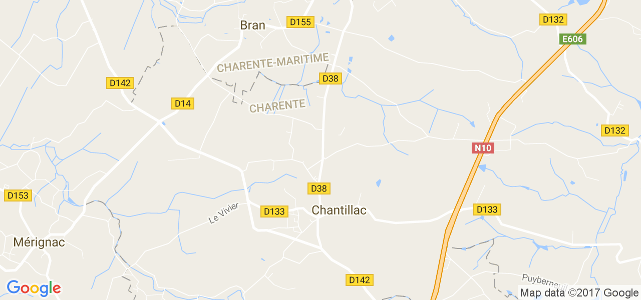 map de la ville de Chantillac