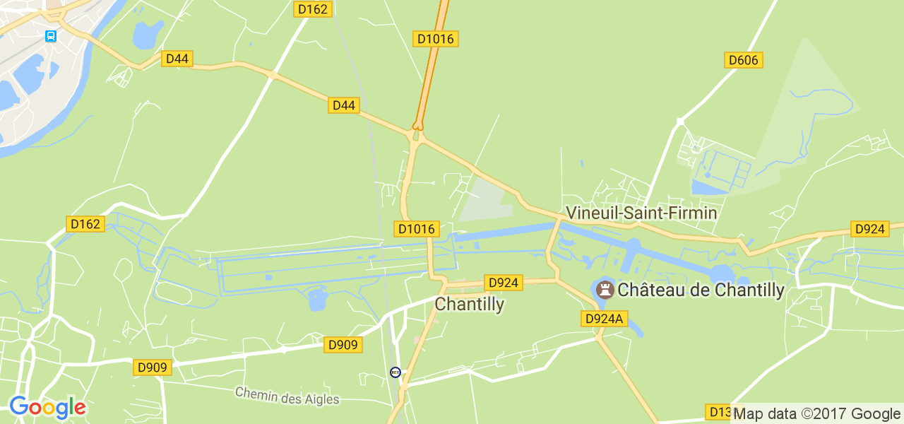 map de la ville de Chantilly