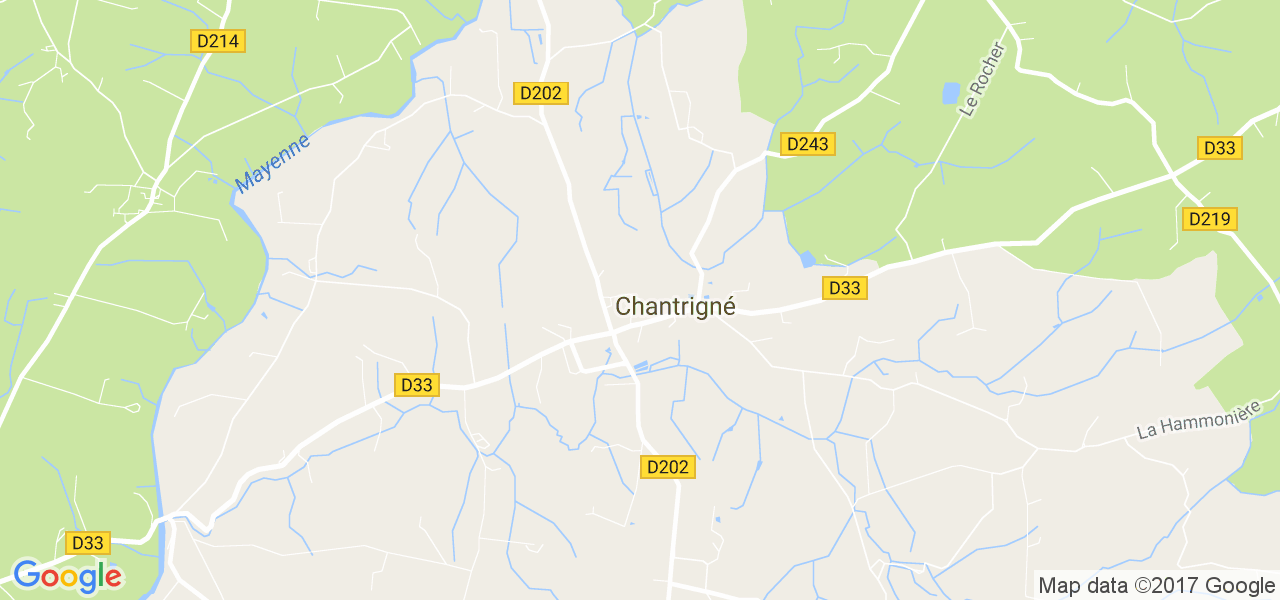 map de la ville de Chantrigné