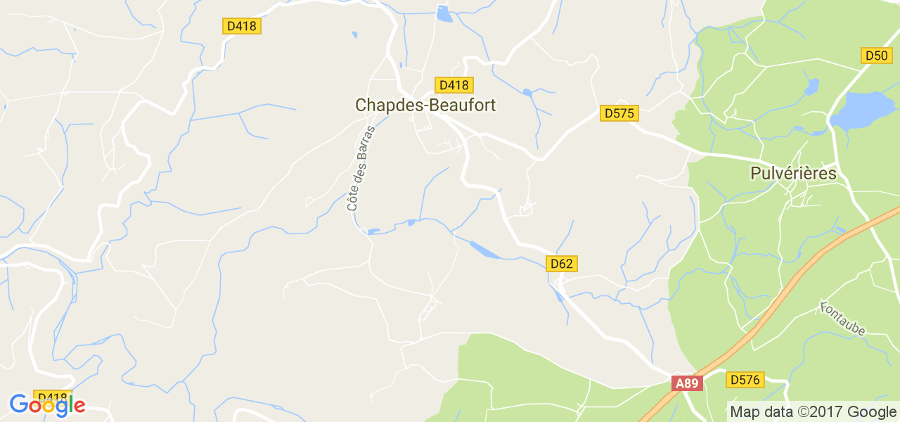 map de la ville de Chapdes-Beaufort