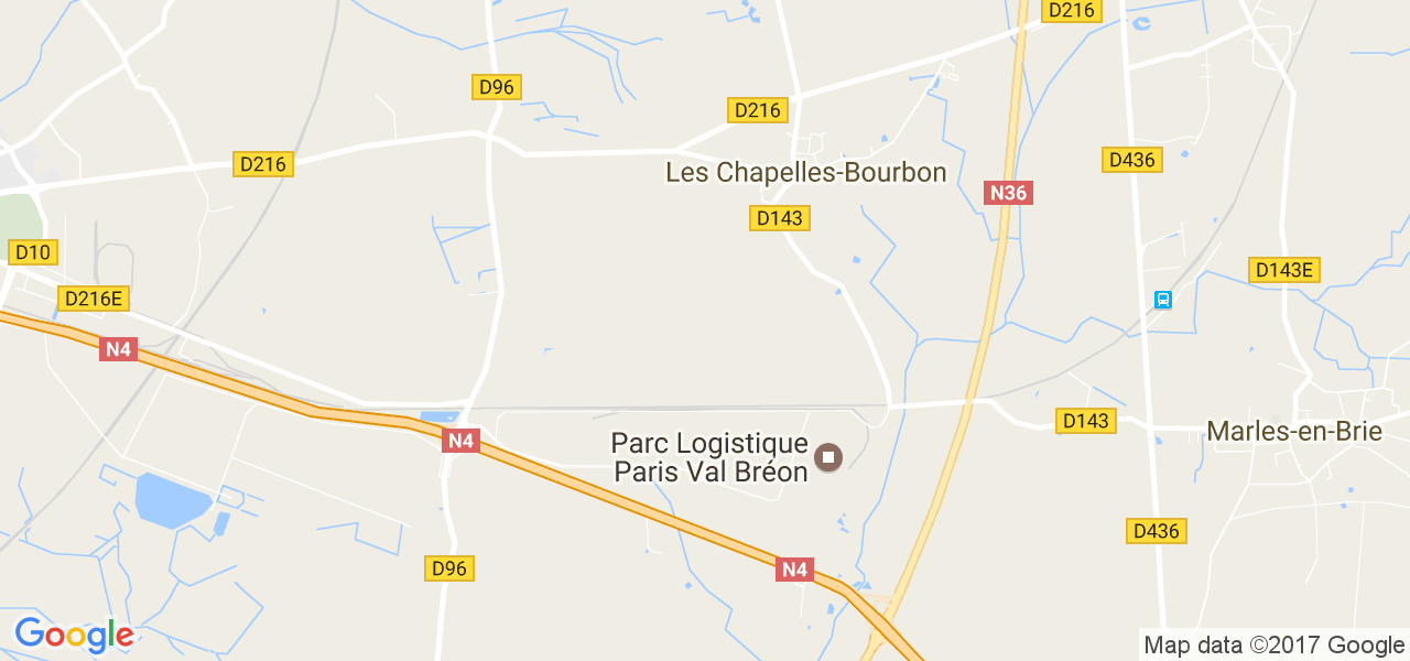 map de la ville de Chapelles-Bourbon