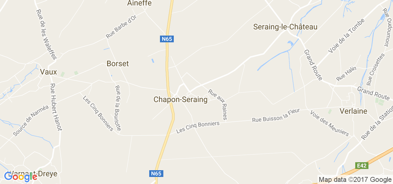 map de la ville de Chapon-Seraing