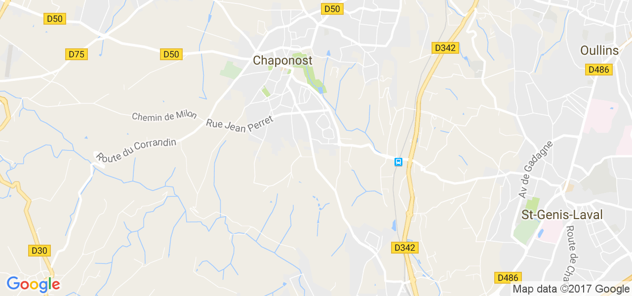 map de la ville de Chaponost