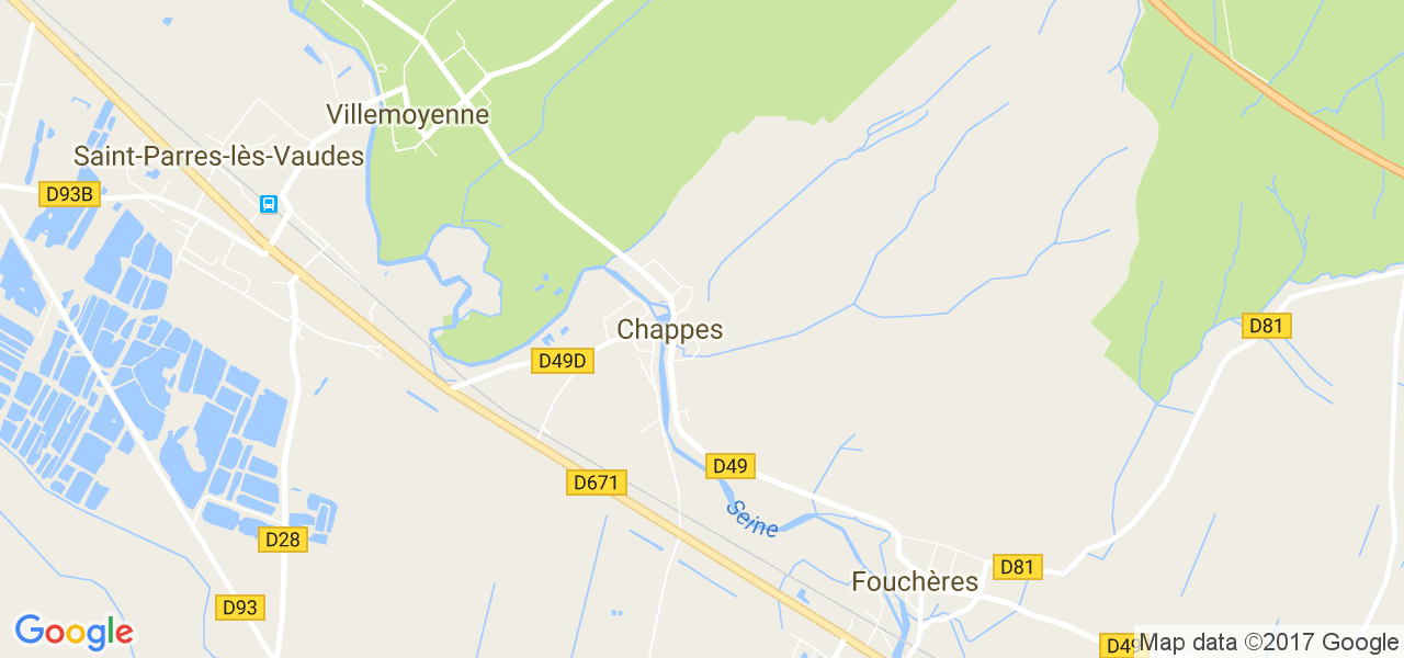 map de la ville de Chappes