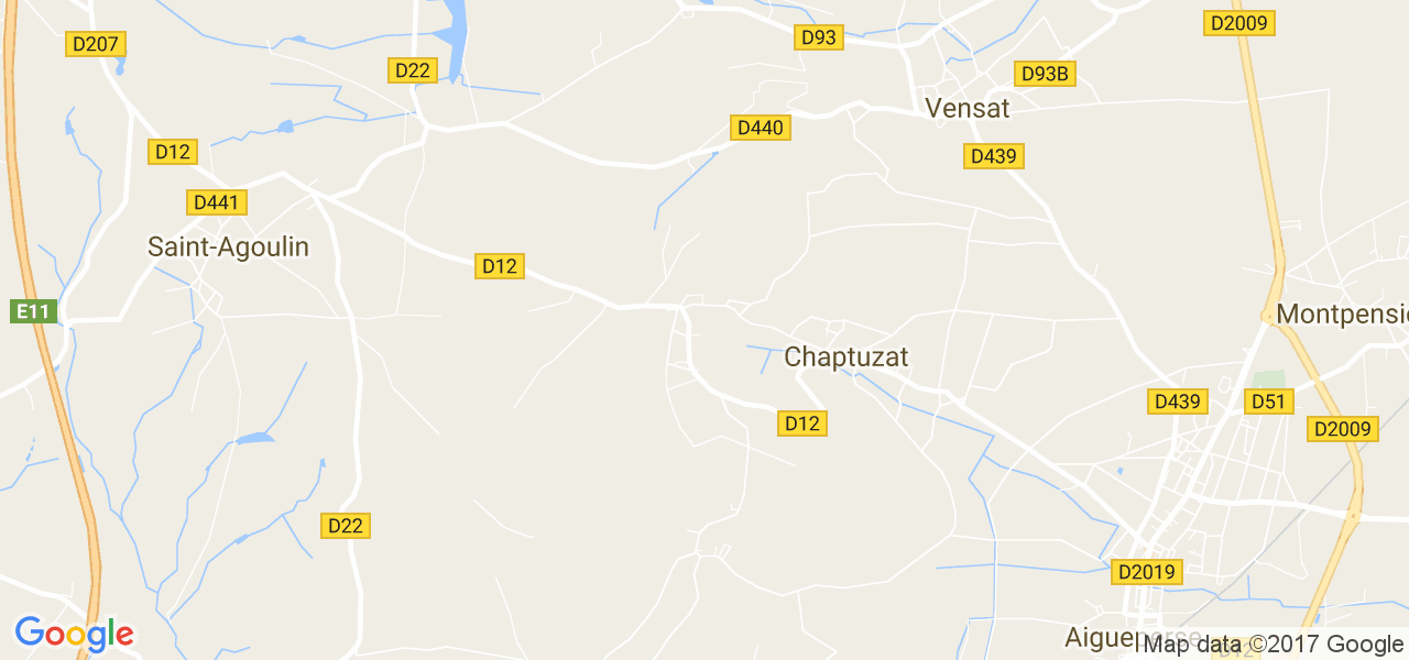 map de la ville de Chaptuzat