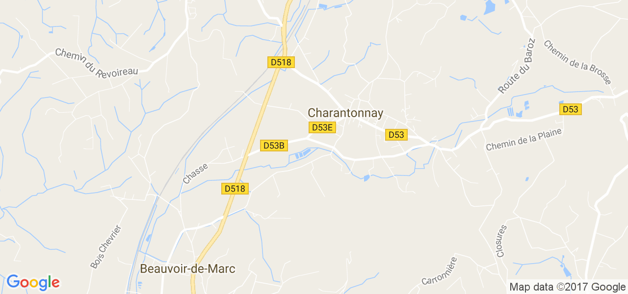 map de la ville de Charantonnay