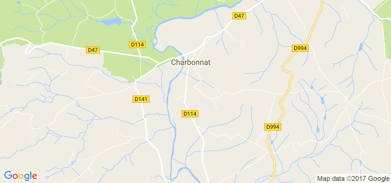 map de la ville de Charbonnat