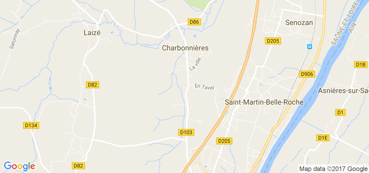 map de la ville de Charbonnières