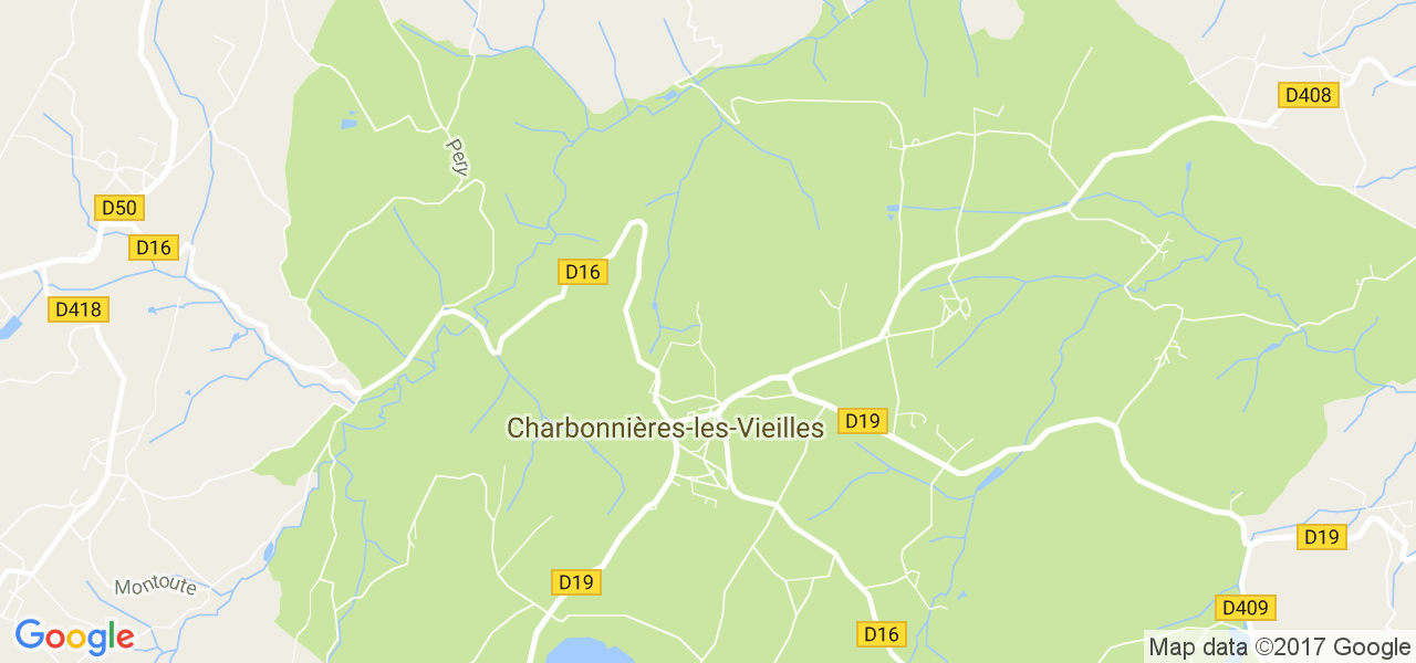 map de la ville de Charbonnières-les-Vieilles