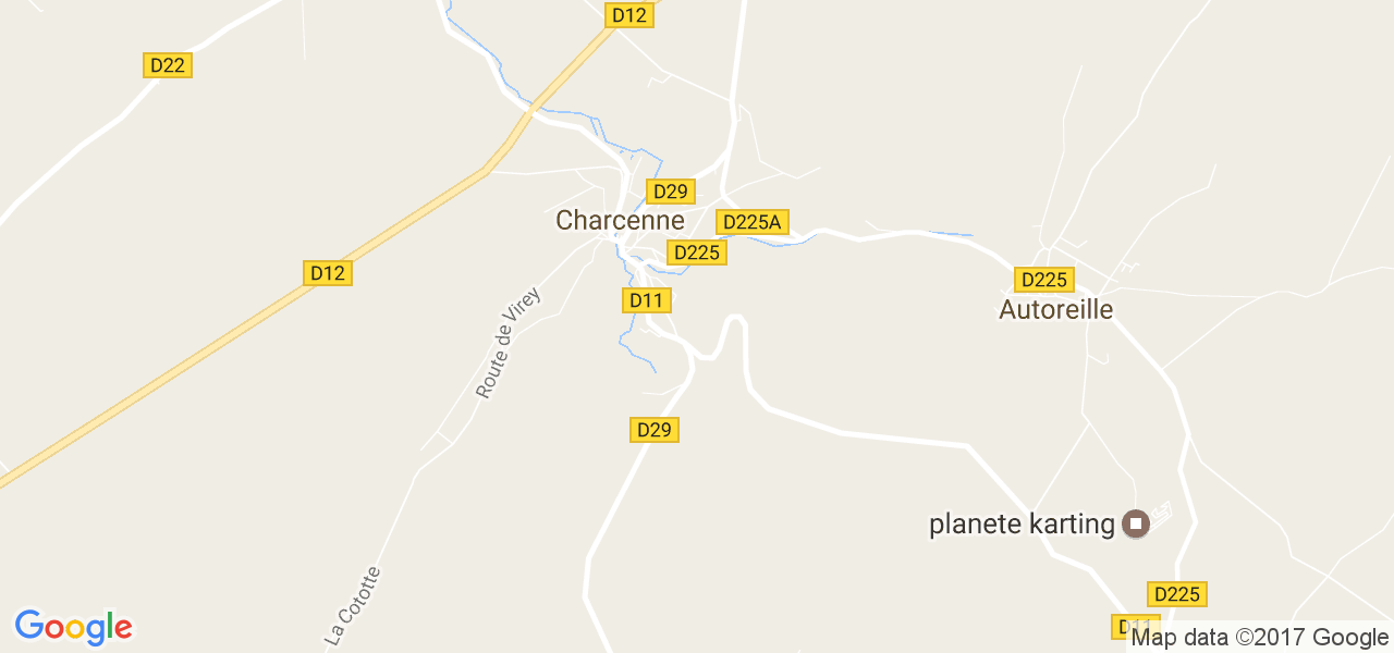 map de la ville de Charcenne