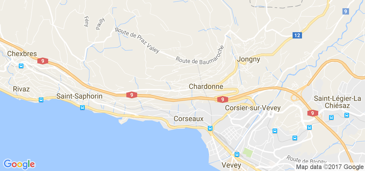 map de la ville de Chardonne
