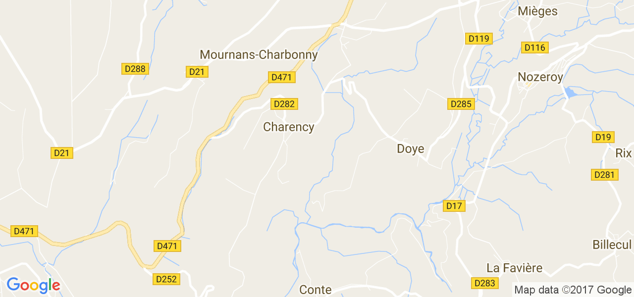 map de la ville de Charency