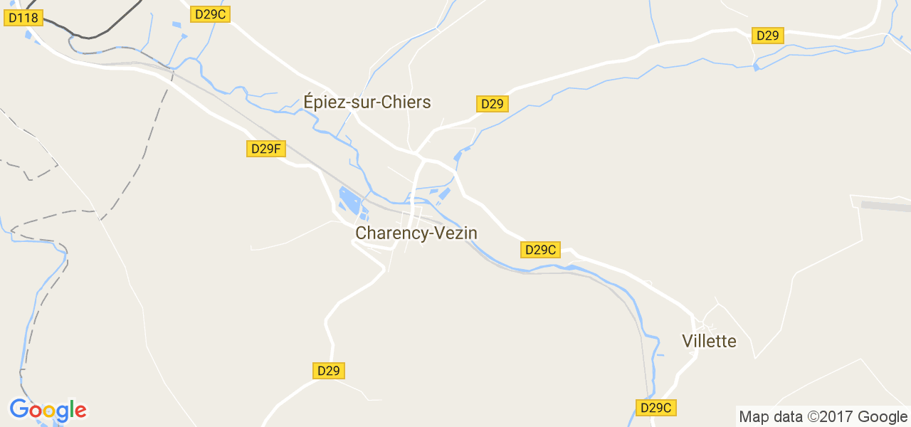 map de la ville de Charency-Vezin