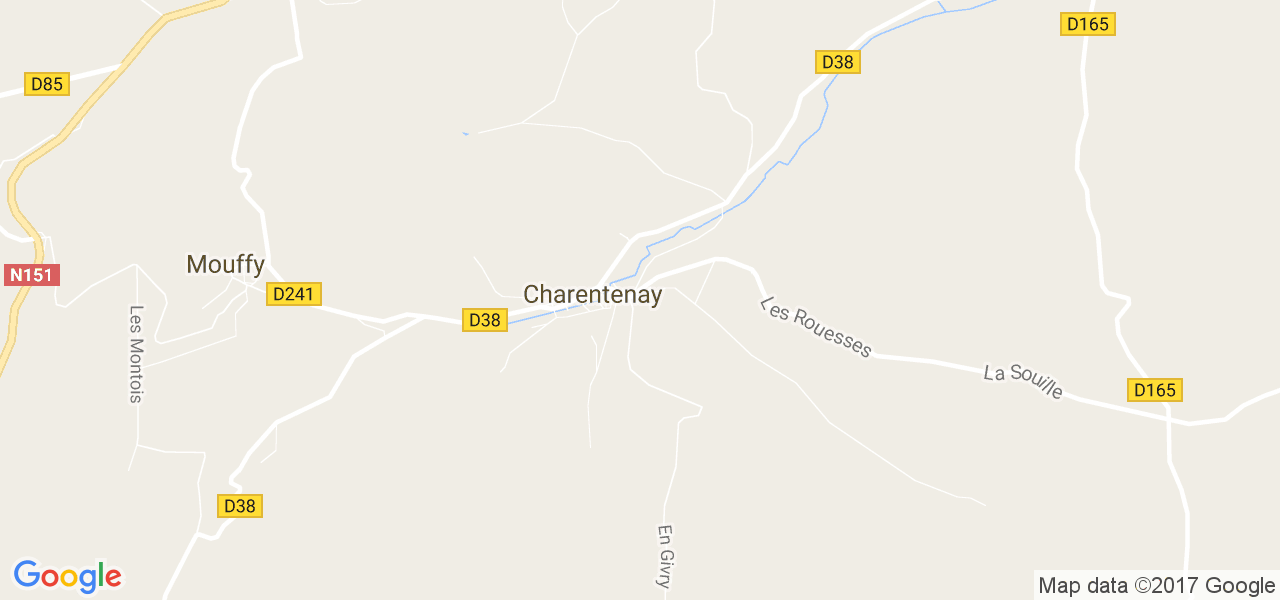 map de la ville de Charentenay