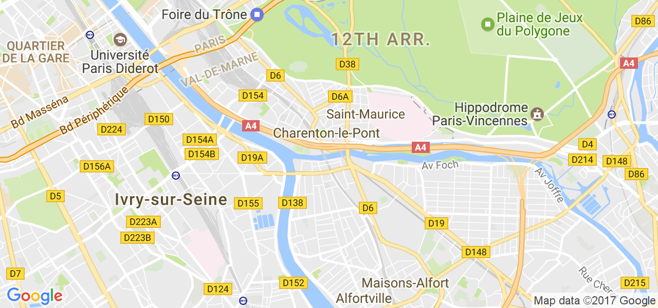 map de la ville de Charenton-le-Pont