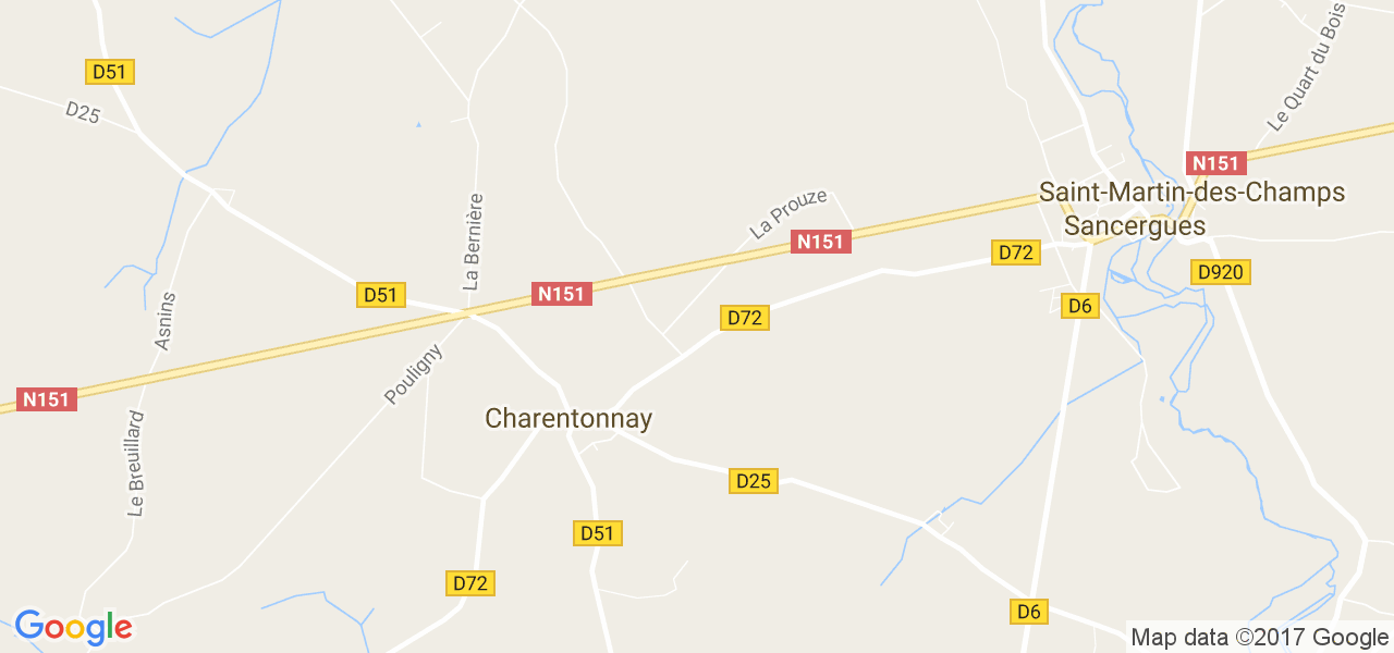 map de la ville de Charentonnay