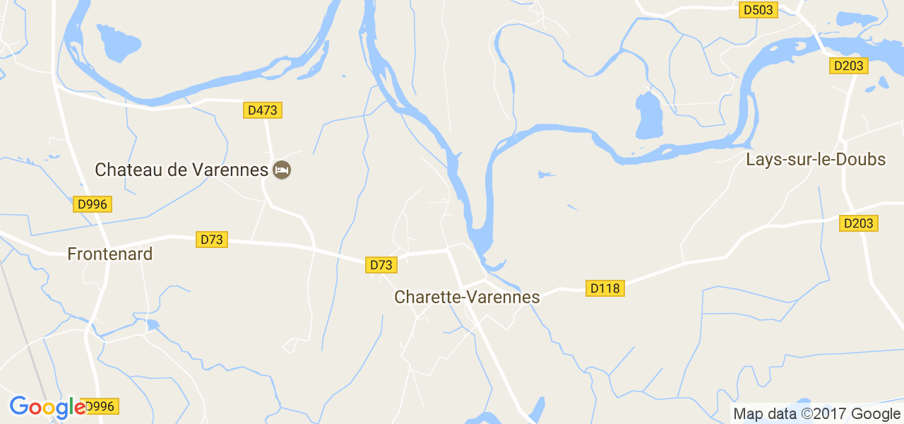 map de la ville de Charette-Varennes