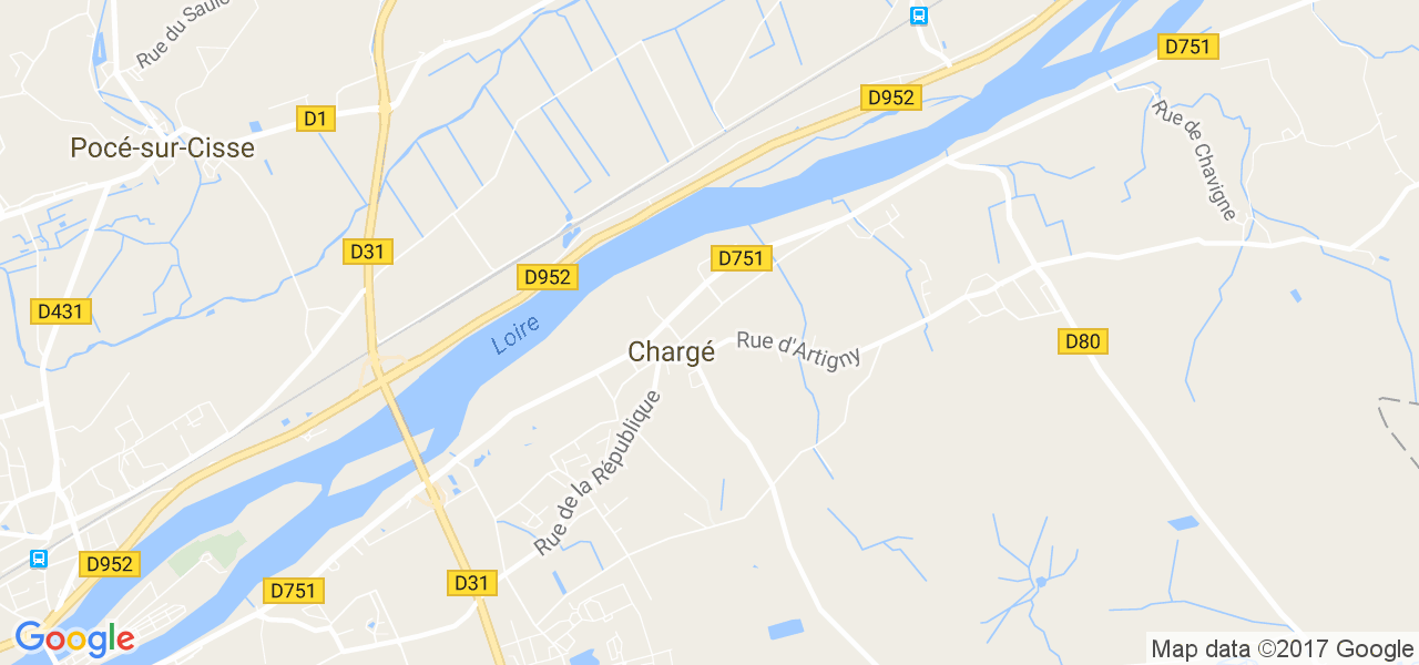 map de la ville de Chargé