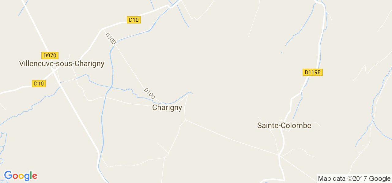 map de la ville de Charigny