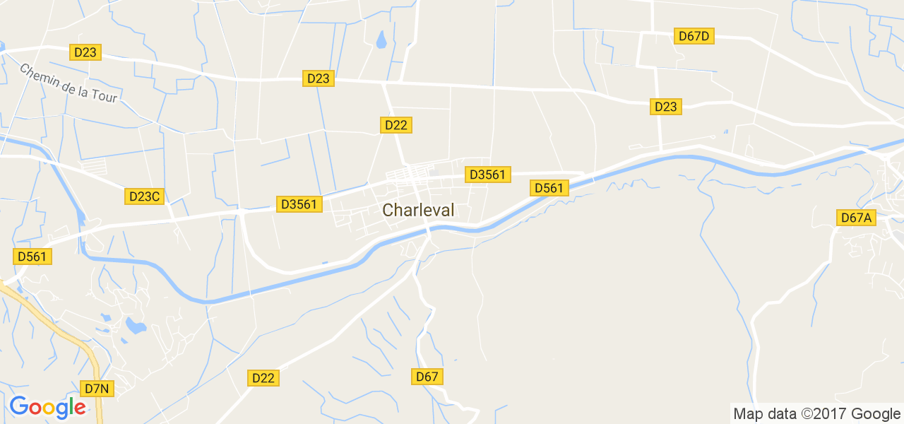 map de la ville de Charleval