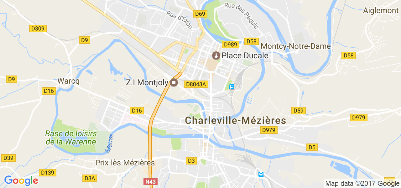 map de la ville de Charleville-Mézières