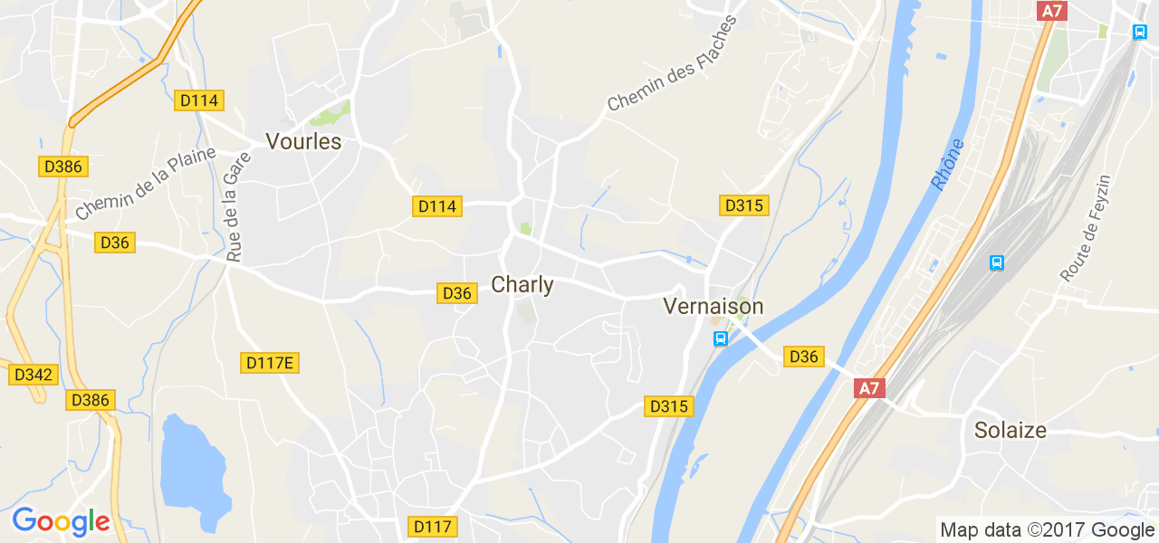 map de la ville de Charly