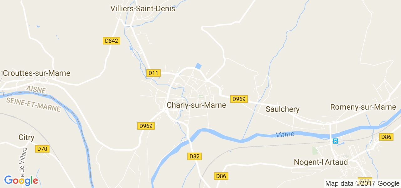 map de la ville de Charly-sur-Marne