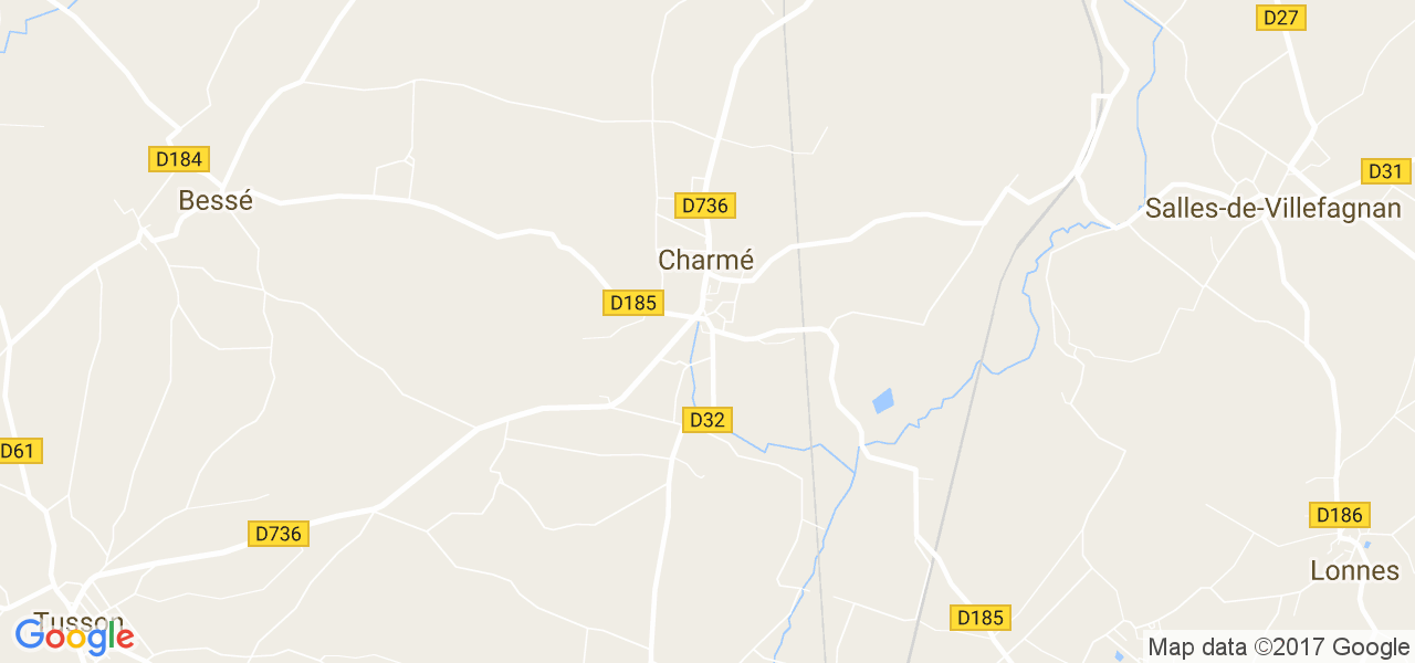 map de la ville de Charmé