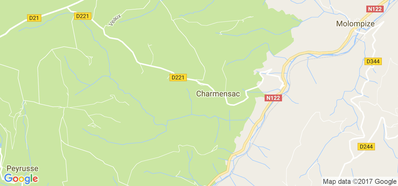 map de la ville de Charmensac