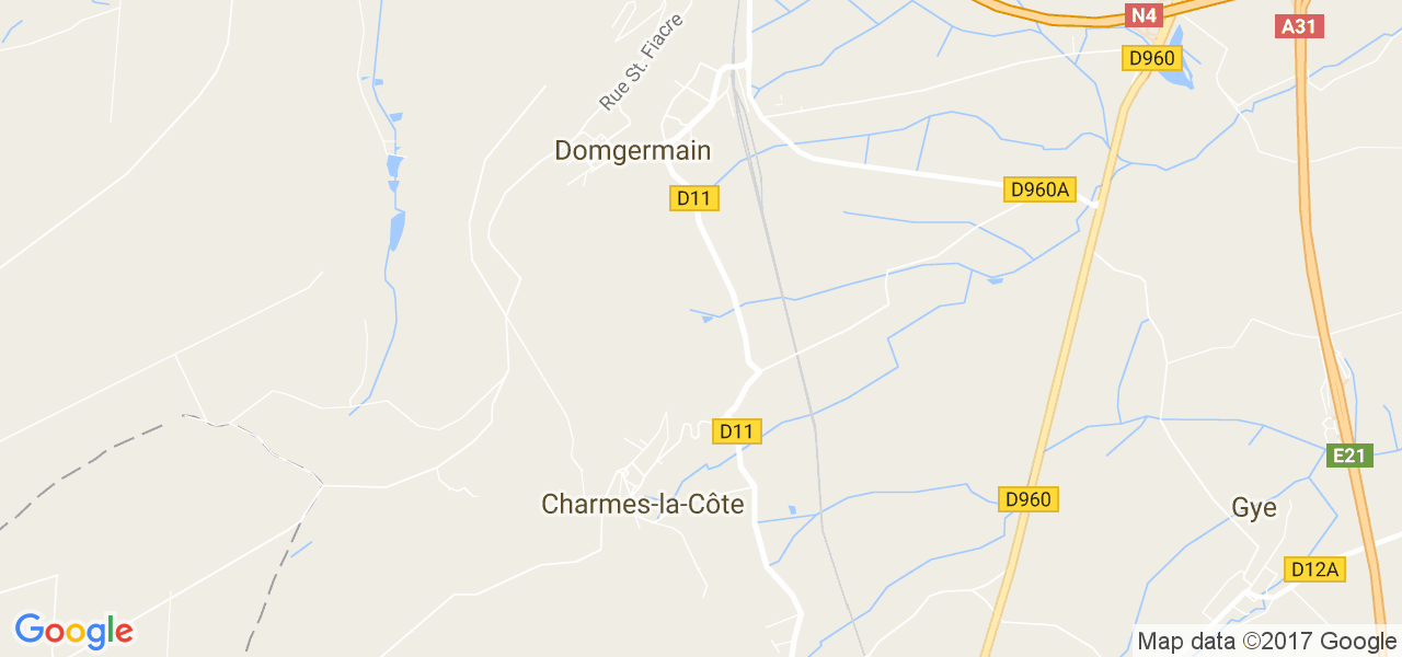 map de la ville de Charmes-la-Côte