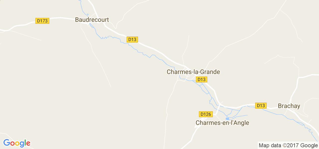 map de la ville de Charmes-la-Grande