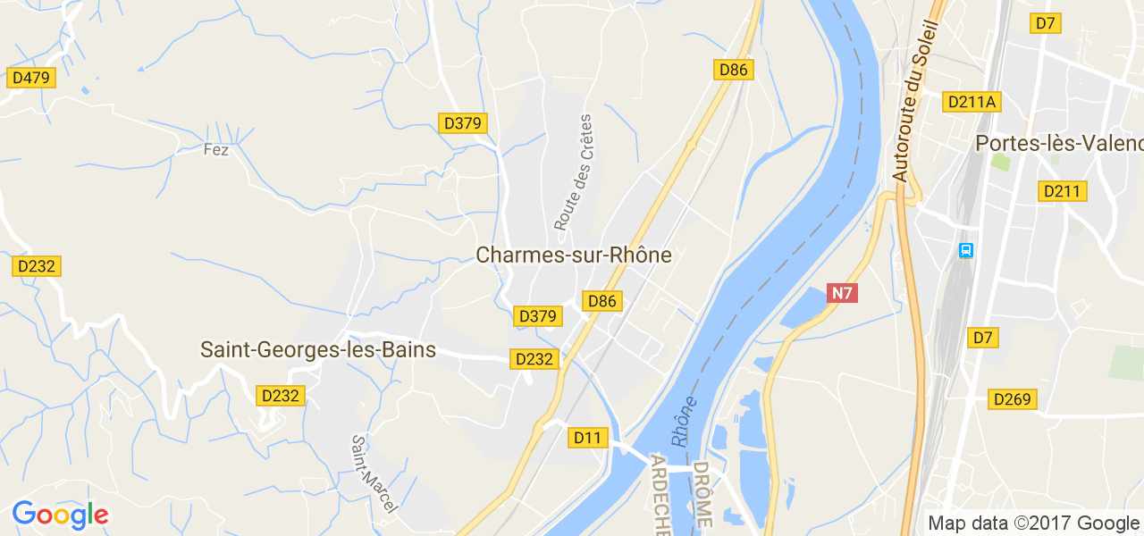 map de la ville de Charmes-sur-Rhône