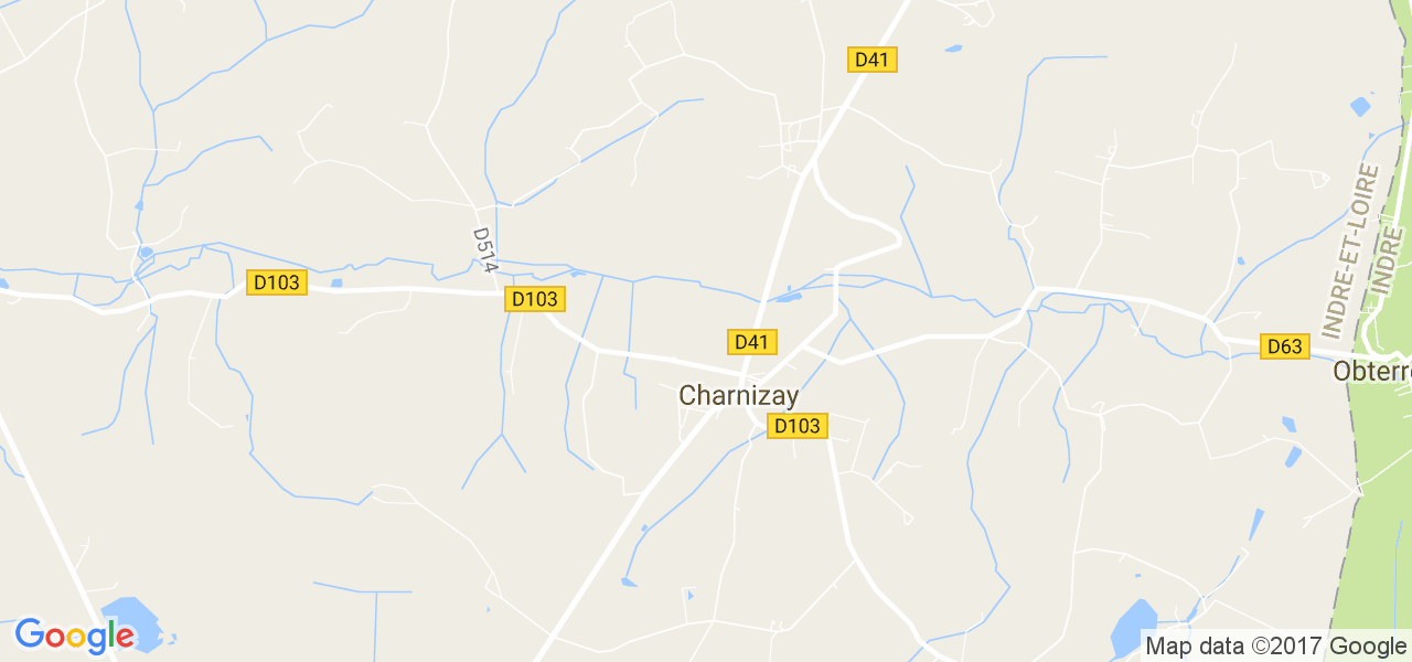 map de la ville de Charnizay