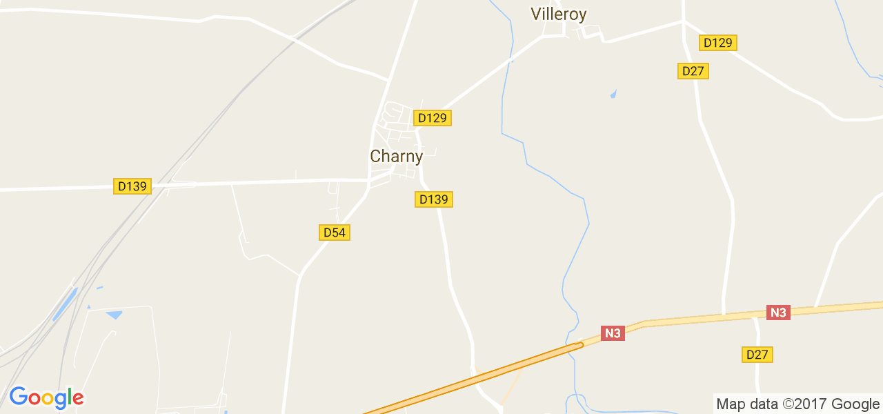 map de la ville de Charny