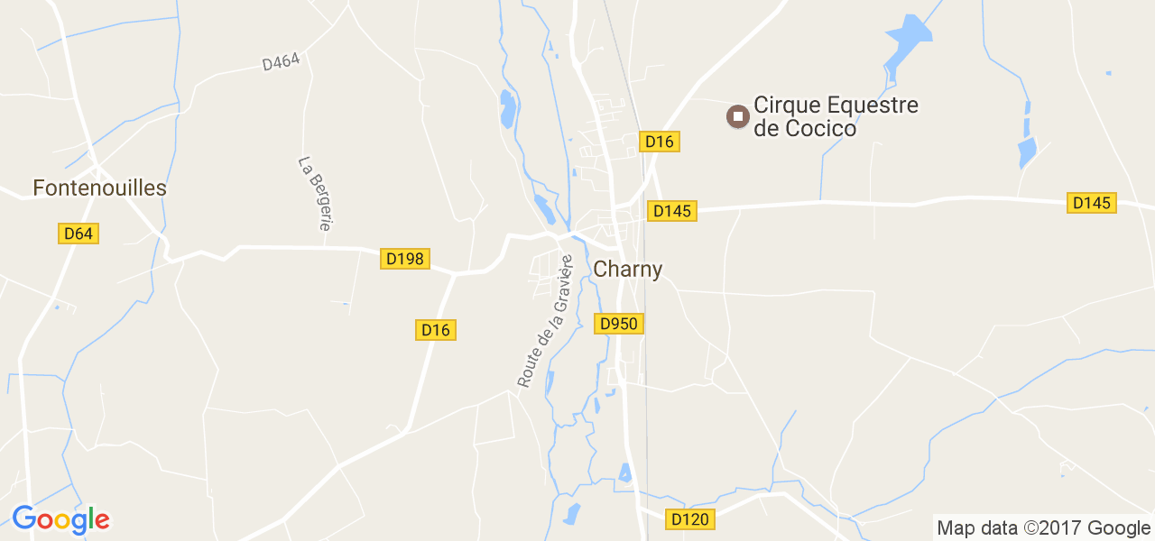 map de la ville de Charny