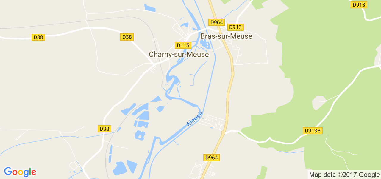 map de la ville de Charny-sur-Meuse