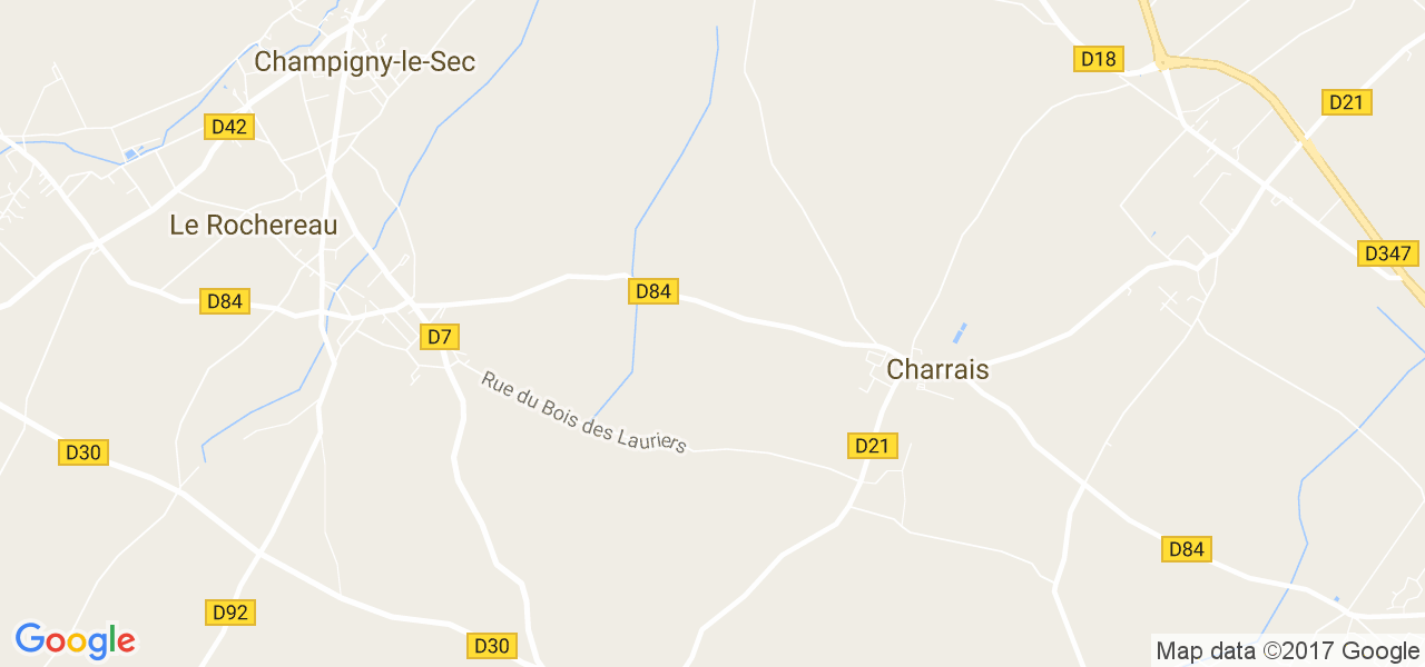 map de la ville de Charrais