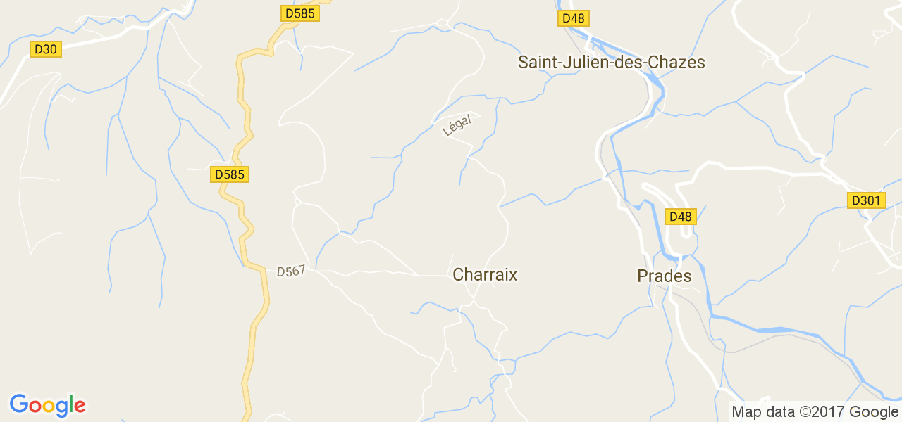 map de la ville de Charraix