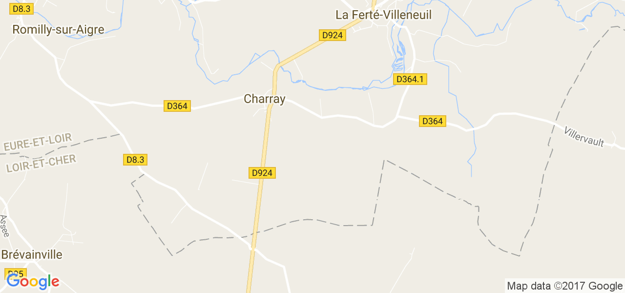 map de la ville de Charray