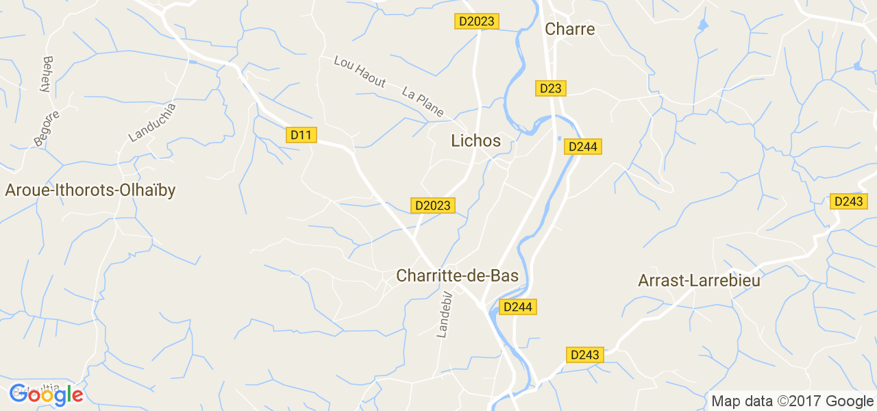 map de la ville de Charritte-de-Bas