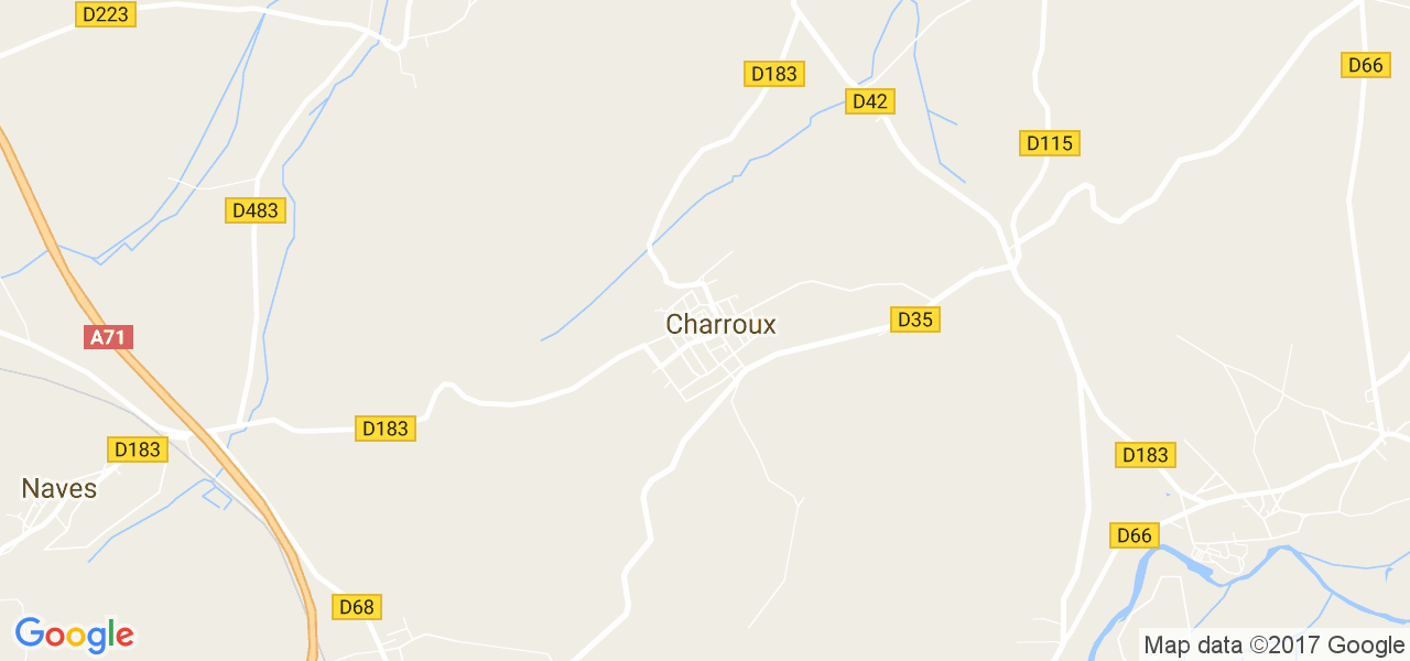 map de la ville de Charroux