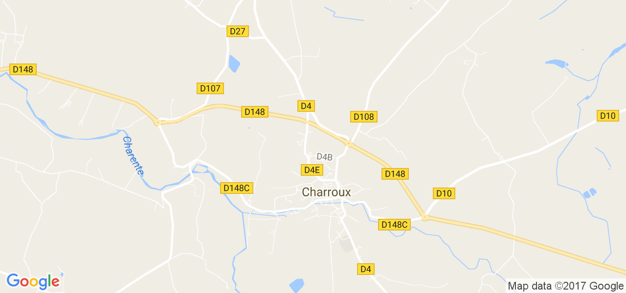 map de la ville de Charroux