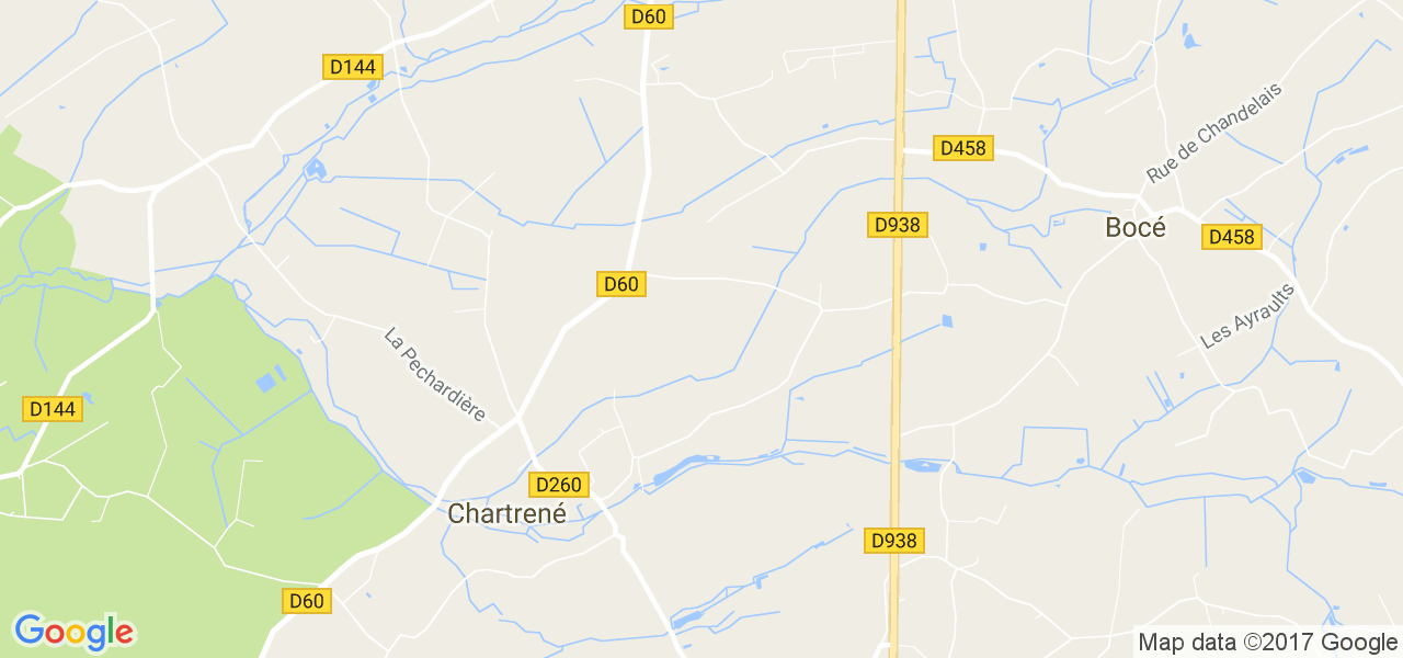 map de la ville de Chartrené