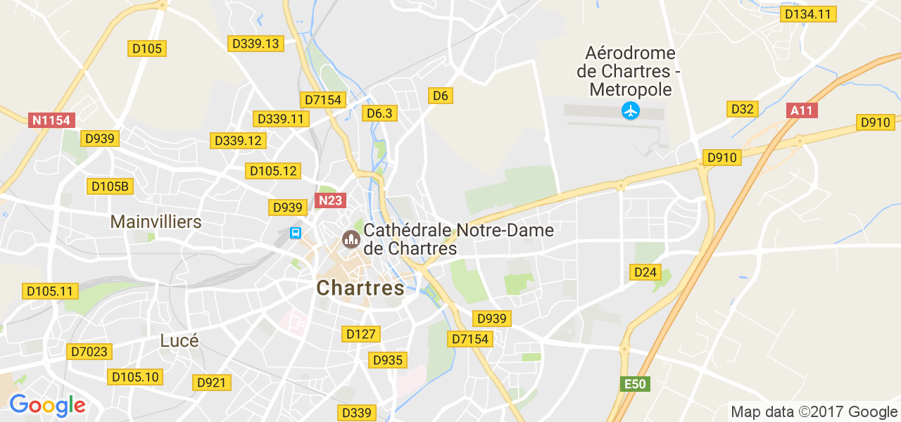 map de la ville de Chartres