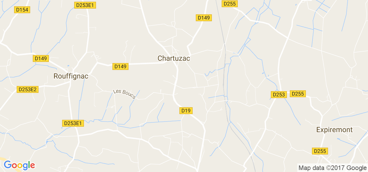 map de la ville de Chartuzac