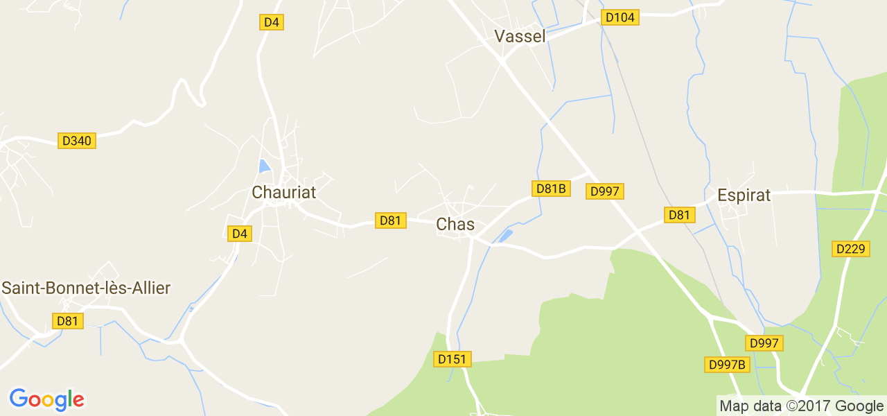 map de la ville de Chas